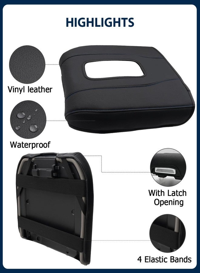 Eaglecover Center Console Armrest Cover for Chevy Silverado 1500 Accessories & GMC Sierra 2019-2025, Yukon & Tahoe & Suburban 2021-2025 PU Leather Middle Console Lid Cover Pad Protector, Bucket Seat Console Only - Image 5