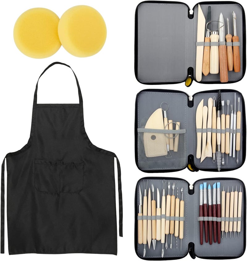 Blisstime 42pcs Pottery Tools, Clay Sculpting Tool Kit Air Dry Clay Tools, Clay Kit for Pottery Wheel, DIY Arts and Crafts - Image 1