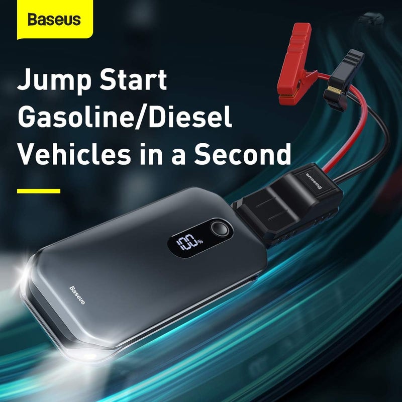 Baseus Super Energy Pro Car Jump Starter for 12v diesel gas cars（12000mAh,5V/2.4A，Peak current1000A）Black - Image 2