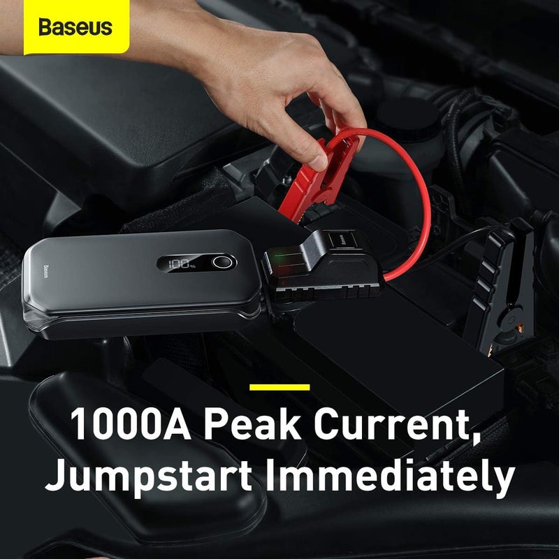 Baseus Super Energy Pro Car Jump Starter for 12v diesel gas cars（12000mAh,5V/2.4A，Peak current1000A）Black - Image 3