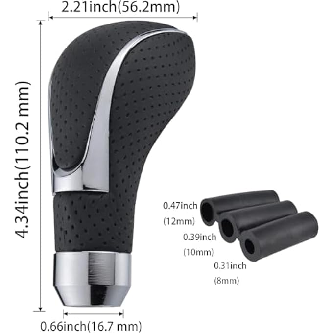 rayihni Azonee Gear Stick Knob Black Leather Shift Handle Lever Shifter Head Transmission fit Most Automatic Manual Vehicles Trucks Cars 1 Pcs - Image 2