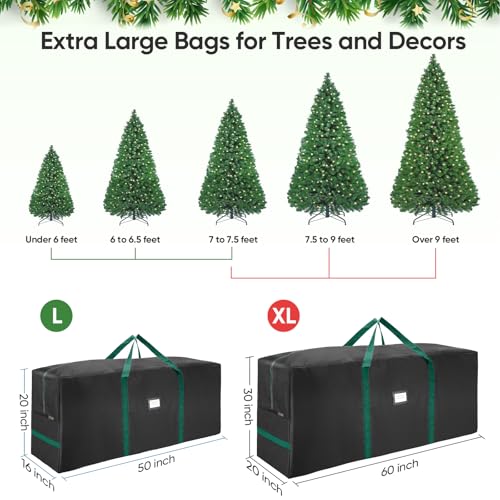BALEINE 7.5 ft Christmas Tree Storage Bag, Heavy Duty 900D Oxford Fabric with Reinforced Handles and Dual Zippers Wide Opening, Extra Large Storage Container for Trees and Decorations (Black) - Image 4