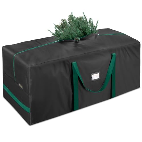 BALEINE 7.5 ft Christmas Tree Storage Bag, Heavy Duty 900D Oxford Fabric with Reinforced Handles and Dual Zippers Wide Opening, Extra Large Storage Container for Trees and Decorations (Black) - Image 1