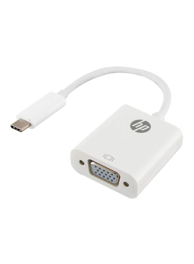 HP مُحَوِّل USB من النوع C إلى VGA أبيض - Image 1