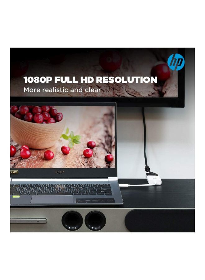HP مُحَوِّل USB من النوع C إلى VGA أبيض - Image 4