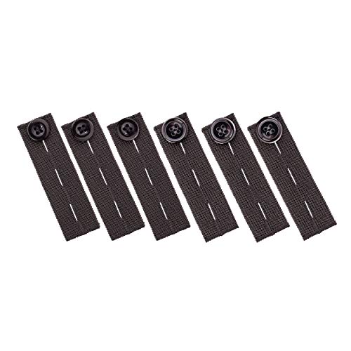 Johnson Smith Johnson & Smith Elastic Pants Waist Extenders (6 Pack), Adjustable Waistband Expanders for Men and Women, Jeans Pants Button Extender Set (Black) - Image 1