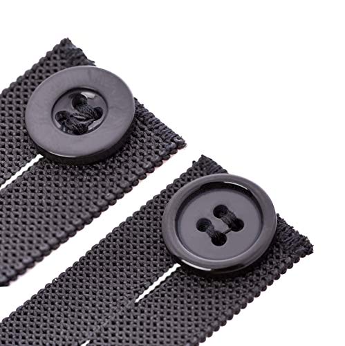 Johnson Smith Johnson & Smith Elastic Pants Waist Extenders (6 Pack), Adjustable Waistband Expanders for Men and Women, Jeans Pants Button Extender Set (Black) - Image 2