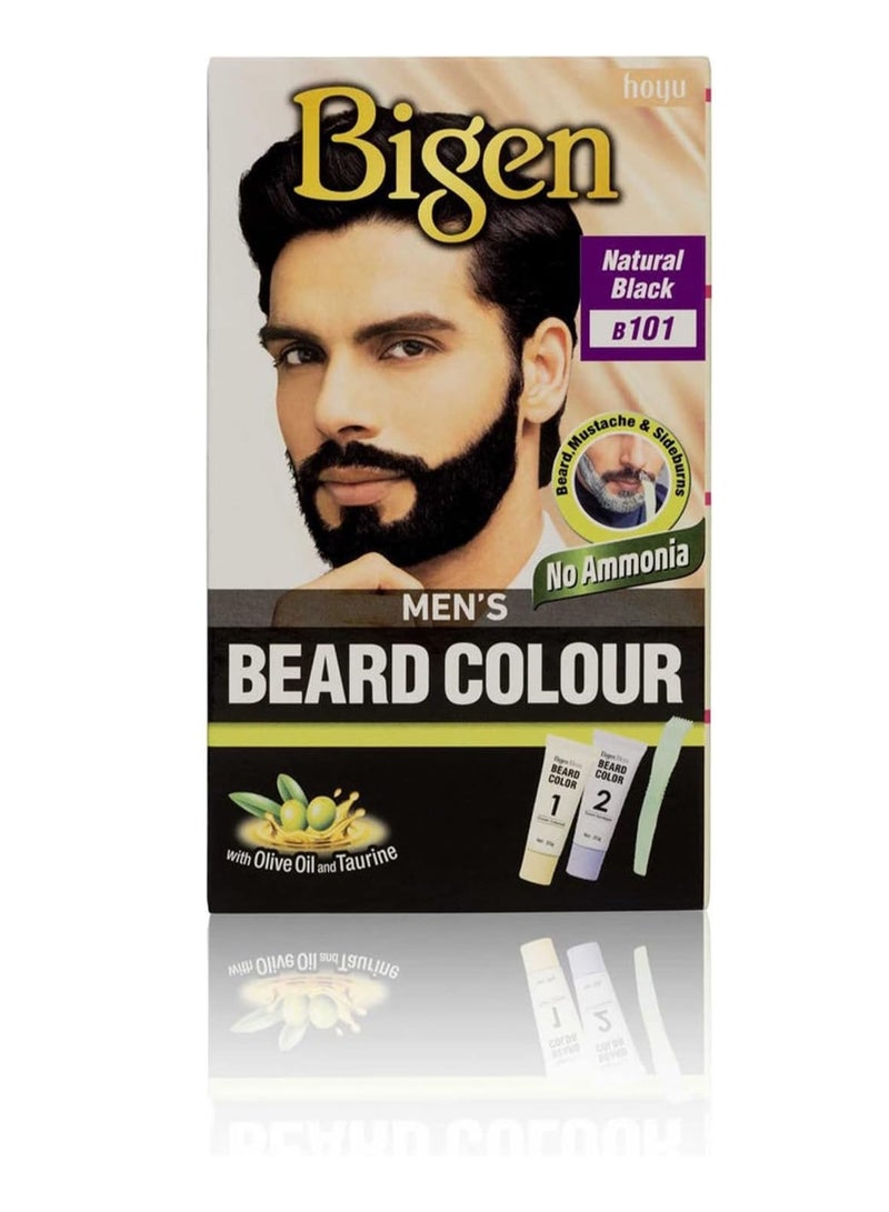Bigen Beard Colour for Men, Ammonia-Free Formula with Aloe Extract and Olive Oil, 101 Natural Black  - Image 1