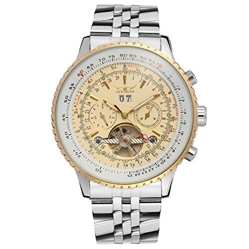 FORSINING Mens Self Winding Waterproof Automatic Stainless Steel Skeleton Tourbillon Calendar Wrist Watch - Image 3