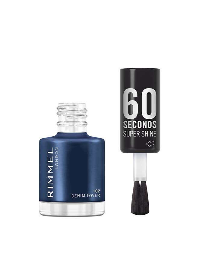 RIMMEL LONDON طلاء أظافر سوبر شاين في 60 ثانية - 102 - محب الجينز، 8 مل - Image 1