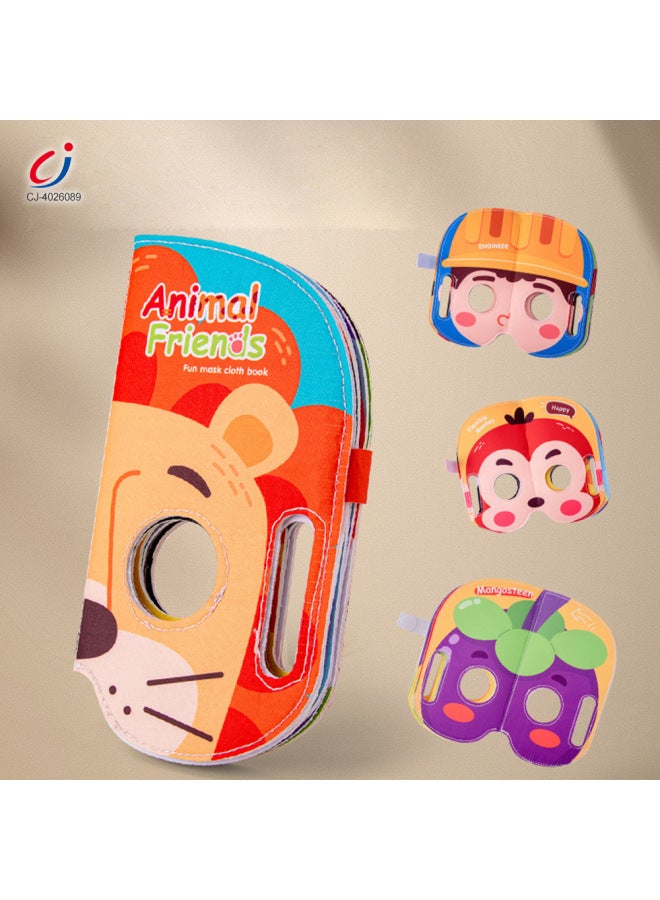Children's Mask Cartoon Dress Cloth Material Cloth Book Tear Can't Bite Cartoon Cute Animal Toys-Color:CJ-4026089 Mask (cloth)  - Image 5