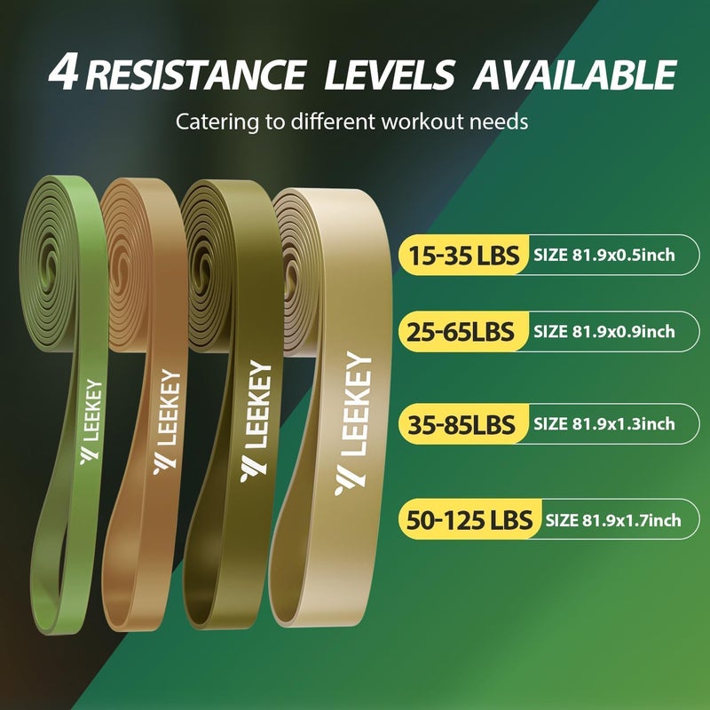 Leekey Resistance Bands, Exercise Bands with Handles,Pull Up Assist Bands - Band Set with Door Anchor - Bands for Working Out,Band for Men and Women Fitness Training,Home Workouts - Image 2