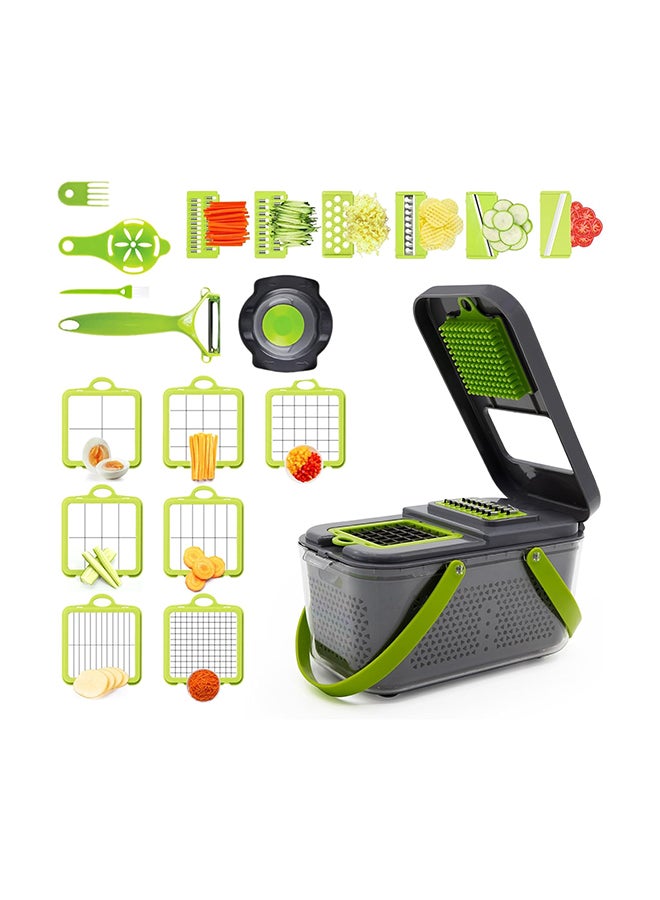 16Piece Vegetable Chopper Multifunctional Slicer Mandoline, Professional Kitchen Chopper Onion Chopper With 13 Stainless Steel Blades, Kitchen Supplies For Cheese Grater, Veggie Slicer With Container - Image 1