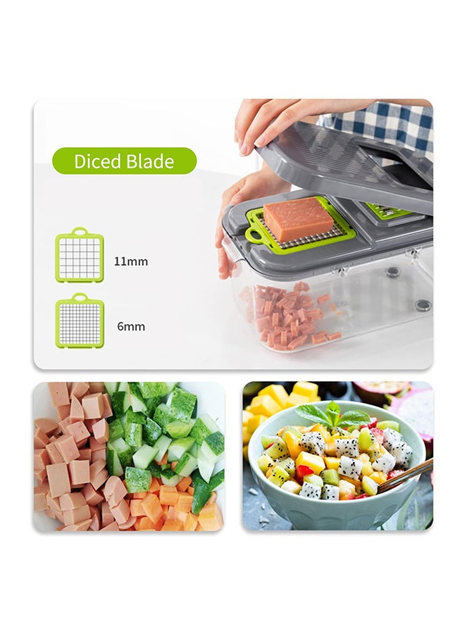 16Piece Vegetable Chopper Multifunctional Slicer Mandoline, Professional Kitchen Chopper Onion Chopper With 13 Stainless Steel Blades, Kitchen Supplies For Cheese Grater, Veggie Slicer With Container - Image 2