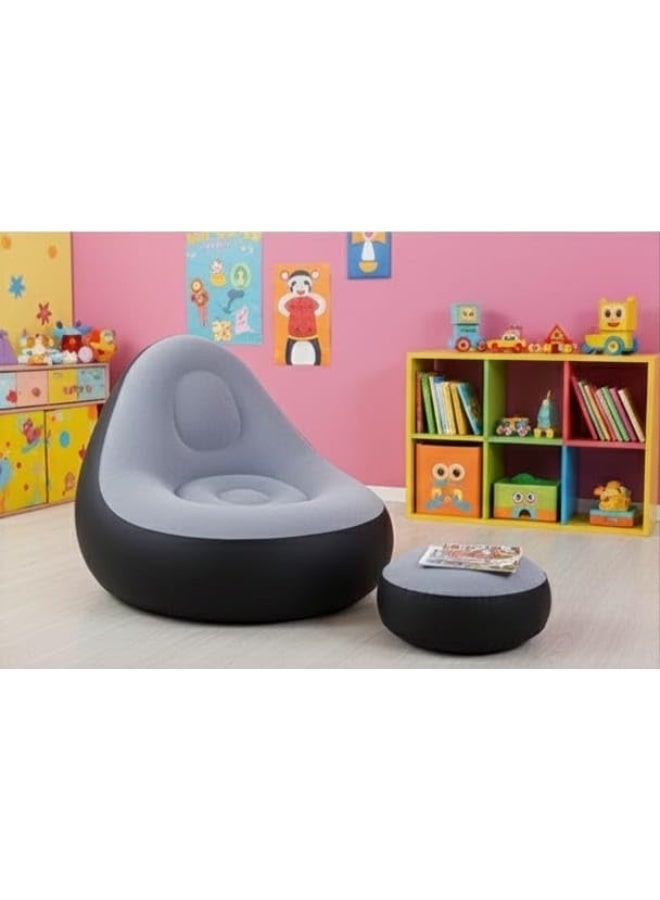 Spaceshoop Inflatable Recliner Sofa for Ultimate Relaxation Chair Footstool with Household Air Pump - Image 2