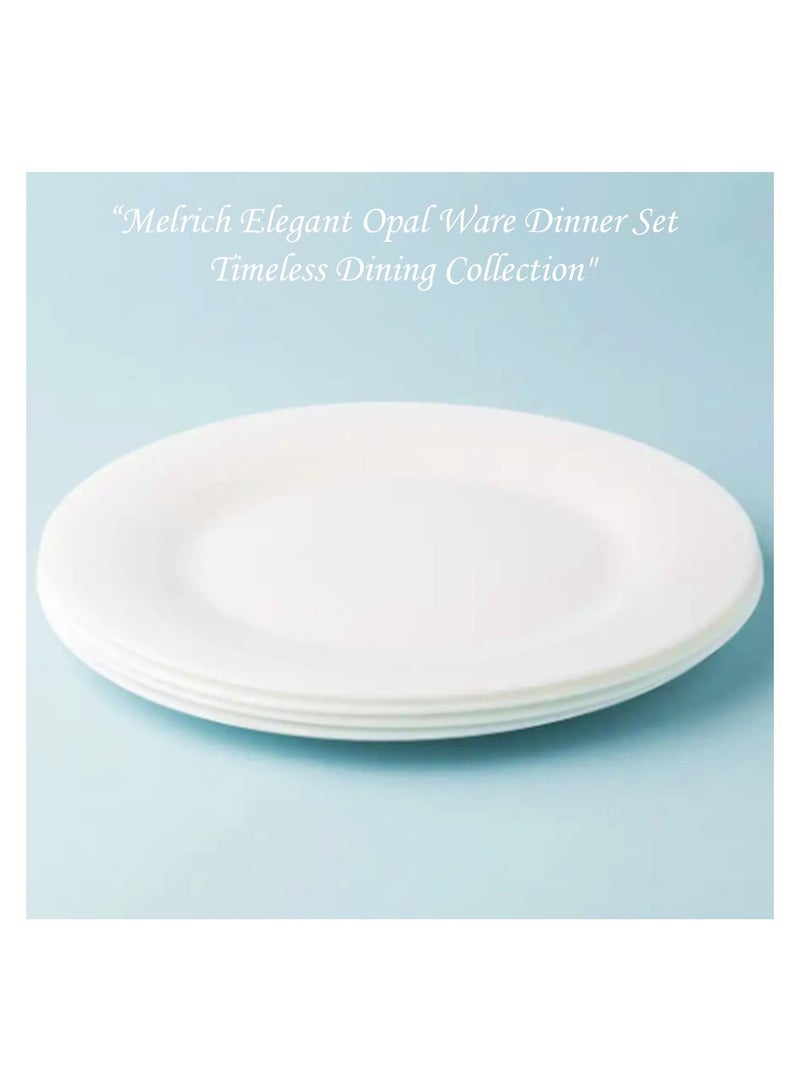 Melrich Melrich 36 Pcs Opal ware Dinner Set 8 Dinner Plate 8 Dessert Plate 8 Soup Plate 8 Bowls 1 Oval Plate 2 Serving Bowl 1 Grill Tray Dishwasher Microwave Safe - Image 3