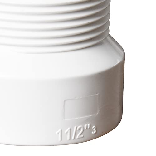 FangKingNo 1-1/2 Inch PVC Trap Adapter for DWV Fittings Drain Pipe Bathroom Sink Coupling for PIPE Connector White 1-1/2" - Image 4