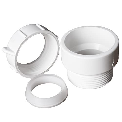 FangKingNo 1-1/2 Inch PVC Trap Adapter for DWV Fittings Drain Pipe Bathroom Sink Coupling for PIPE Connector White 1-1/2" - Image 5