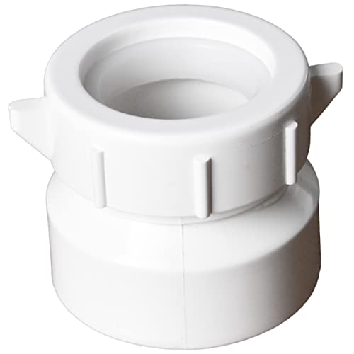FangKingNo 1-1/2 Inch PVC Trap Adapter for DWV Fittings Drain Pipe Bathroom Sink Coupling for PIPE Connector White 1-1/2" - Image 1