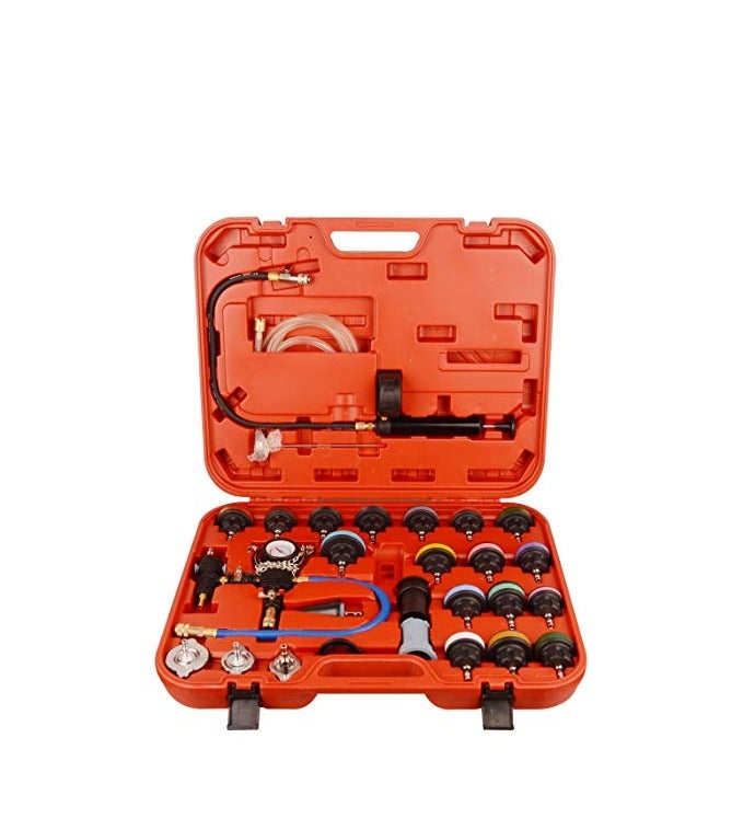 28pcs Universal Radiator Pressure Tester Kit, coolant Pressure Tester kit coolant Vacuum Refill kit for Cooling System