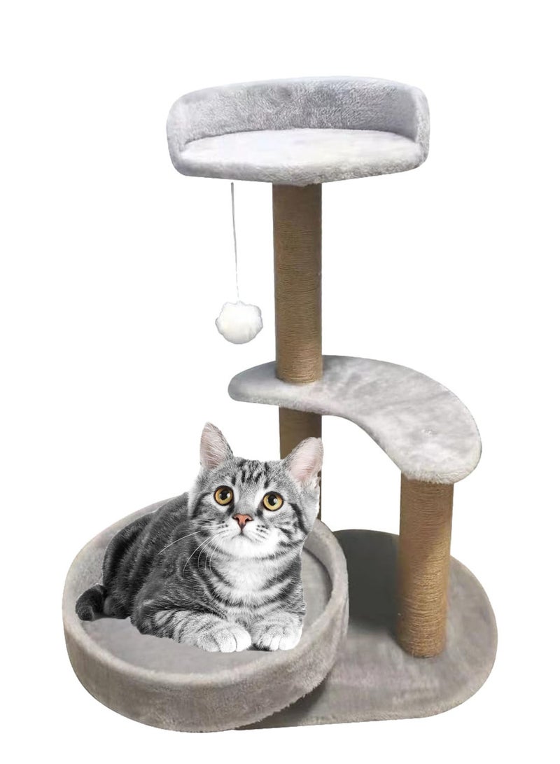 كيدل شجرة القط القط تسلق إطار لعب القط مع الكرة الفروية - Image 1