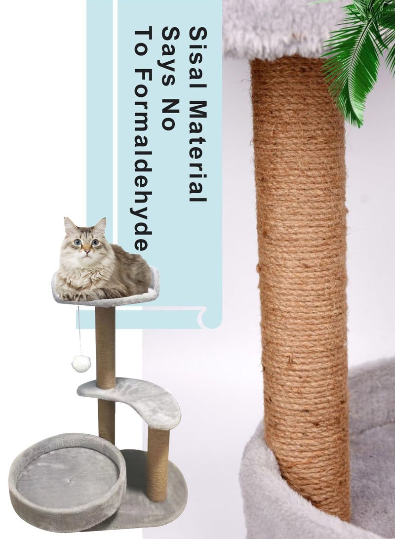 كيدل شجرة القط القط تسلق إطار لعب القط مع الكرة الفروية - Image 3