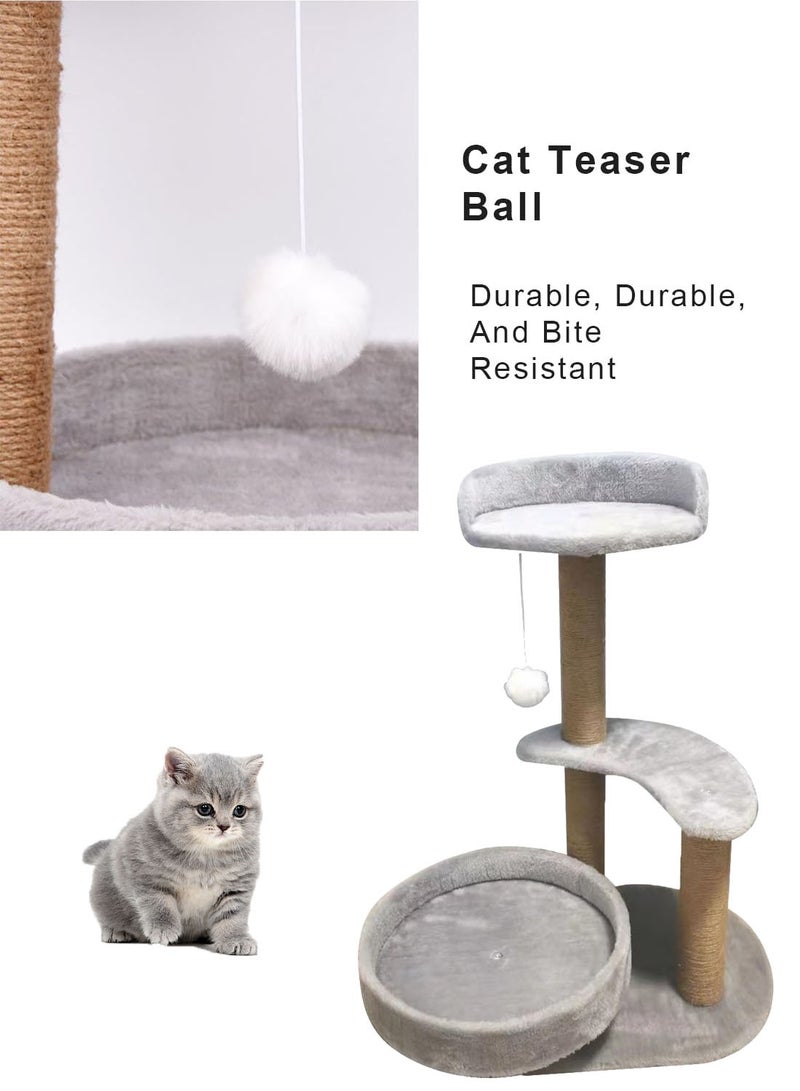 كيدل شجرة القط القط تسلق إطار لعب القط مع الكرة الفروية - Image 4