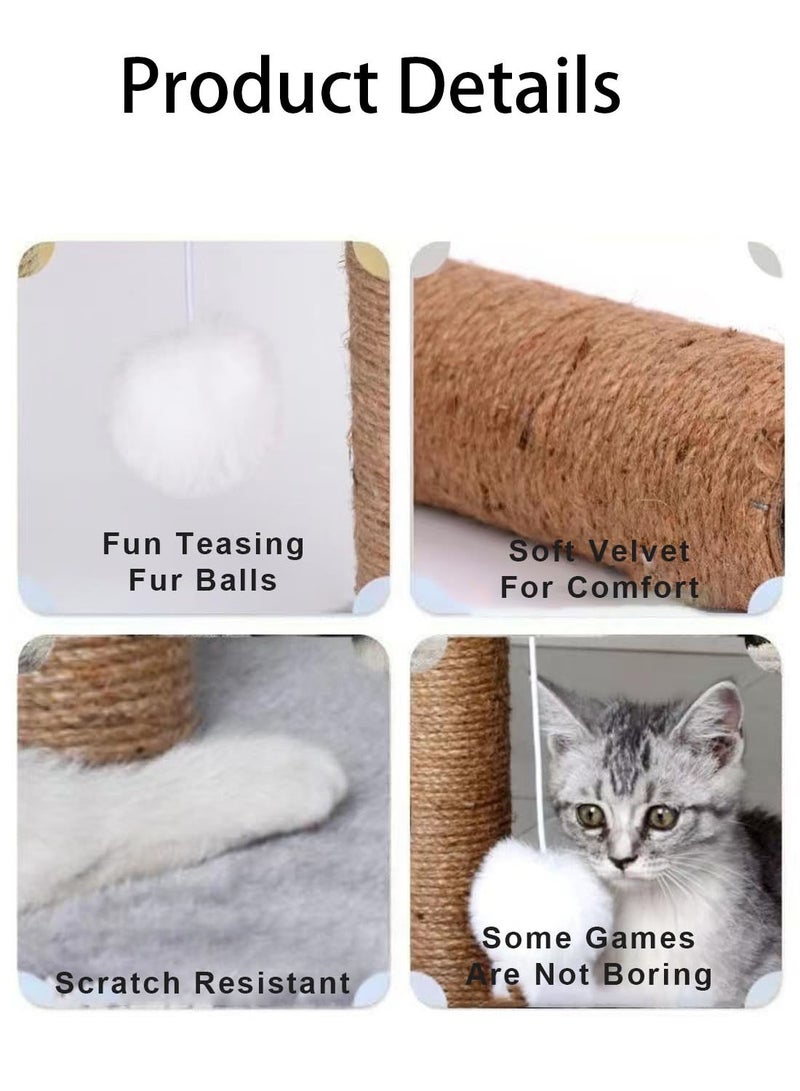 كيدل شجرة القط القط تسلق إطار لعب القط مع الكرة الفروية - Image 5