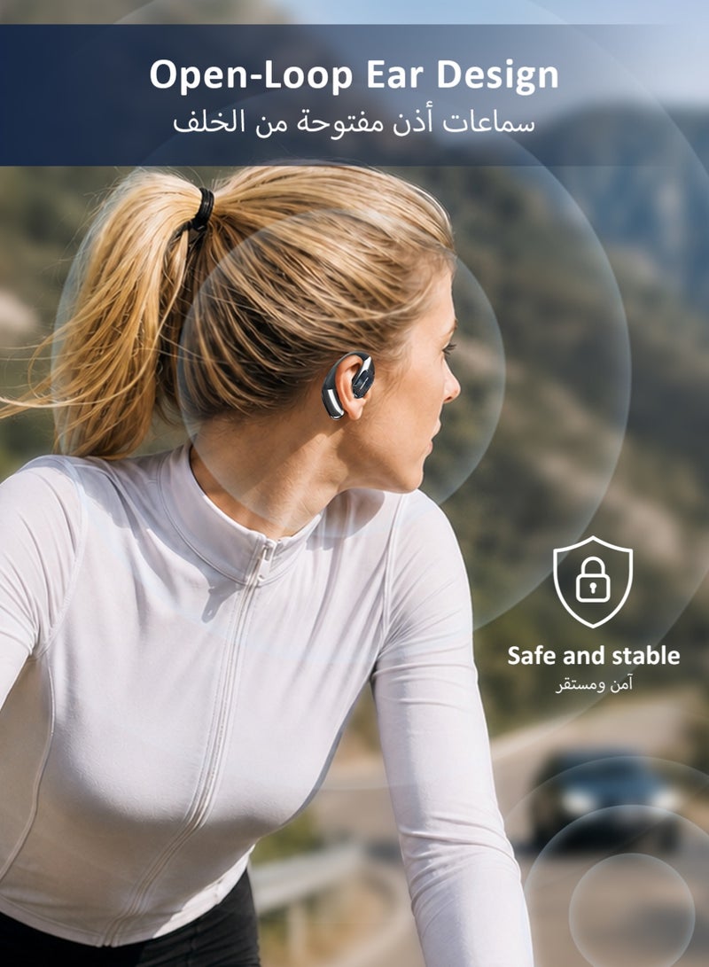 Monster Open Ear Headphones Over Ear Earbuds with Ergonomic Ear hook Bluetooth 6.0 Earphones 20H Playtime IPX5 Waterproof Touch Control Operate for Traveling Sports Work - Image 4