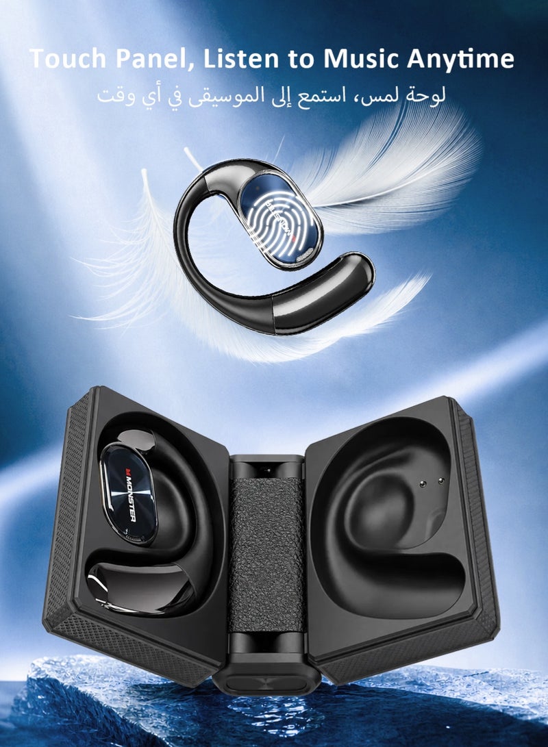 Monster Open Ear Headphones Over Ear Earbuds with Ergonomic Ear hook Bluetooth 6.0 Earphones 20H Playtime IPX5 Waterproof Touch Control Operate for Traveling Sports Work - Image 5