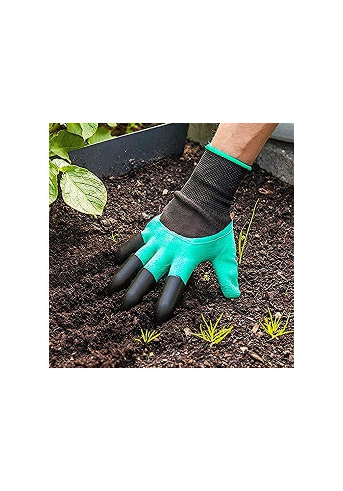 AQ AQSON AQSON Garden Gloves with Fingertips Claws - Durable and Waterproof Gardening Tool for Digging, Weeding, and Planting - Image 3