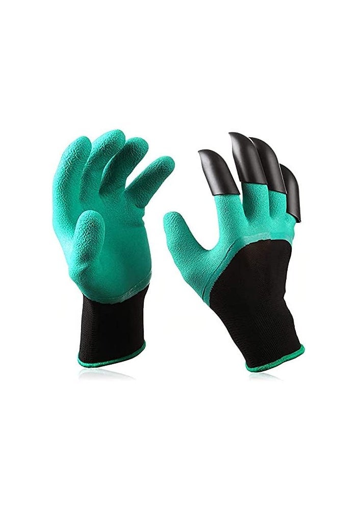 AQ AQSON AQSON Garden Gloves with Fingertips Claws - Durable and Waterproof Gardening Tool for Digging, Weeding, and Planting - Image 1