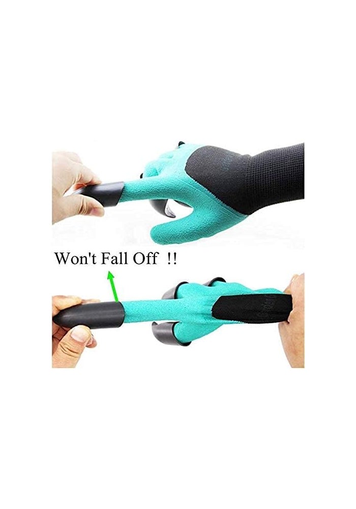 AQ AQSON AQSON Garden Gloves with Fingertips Claws - Durable and Waterproof Gardening Tool for Digging, Weeding, and Planting - Image 2