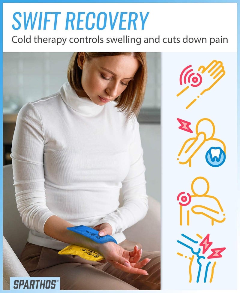 Sparthos Ice Packs for Injuries  Reusable Soft Gel Hot Cold Icepack  Medical First Aid Pain Relief  Wrap Bag Pack  Instant Icing Compress  Fits Around Wrist Ankle Small  Cover Pack of 1 - Image 3