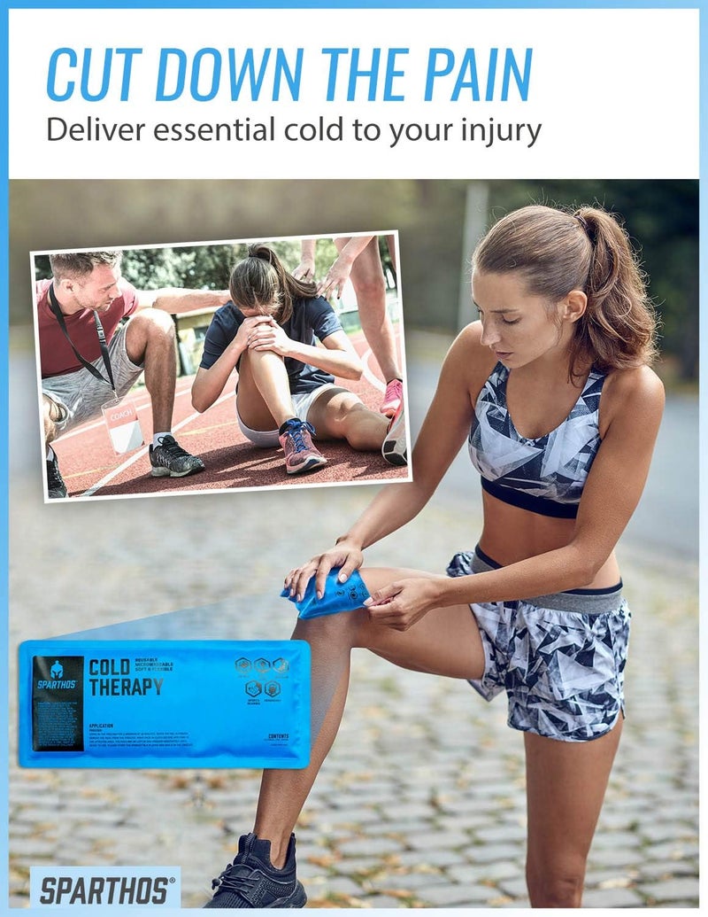 Sparthos Ice Packs for Injuries  Reusable Soft Gel Hot Cold Icepack  Medical First Aid Pain Relief  Wrap Bag Pack  Instant Icing Compress  Fits Around Wrist Ankle Small  Cover Pack of 1 - Image 2