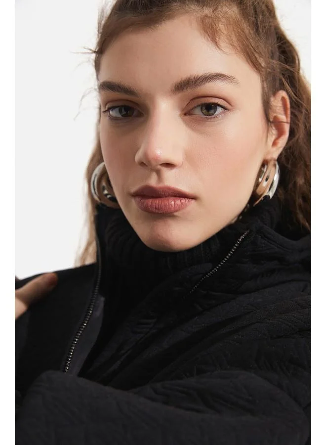 JUNE June Self Patterned Jacket Black