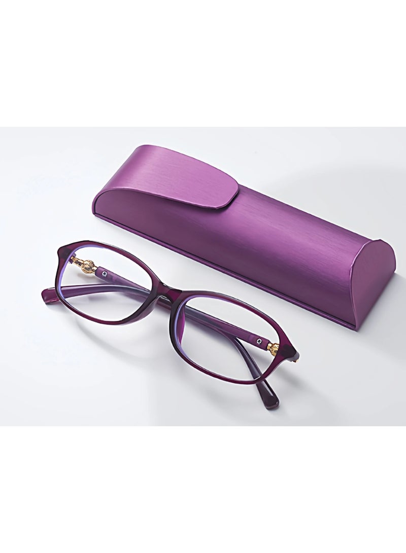 Ultra-light Anti-Blue Light Reading Glasses for Men and Women, Purple - Image 1
