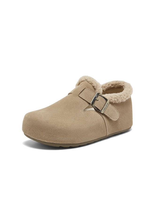 Basto 26 Spring Thick Sole Birkenstock Casual Slip-on Women's Loafers D3787am6 Apricot Suede Lining Size 37 - Image 3