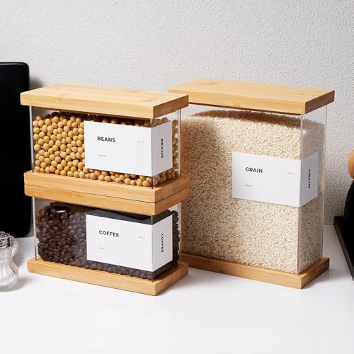 APT 1101 Bamboo Food Dispenser | Kitchen Organizers and Storage | Airtight Pantry Organizers and Storage Container | Cereal, Rice, Flour, Snack Storage (2, Large) - Image 5
