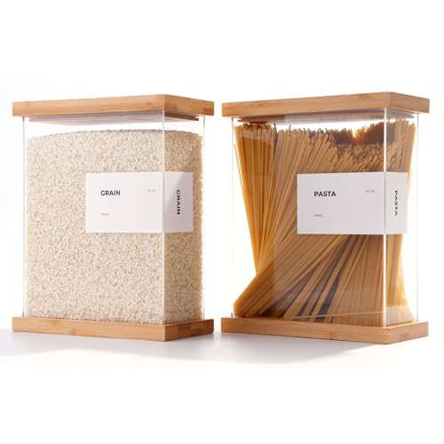 APT 1101 Bamboo Food Dispenser | Kitchen Organizers and Storage | Airtight Pantry Organizers and Storage Container | Cereal, Rice, Flour, Snack Storage (2, Large) - Image 1