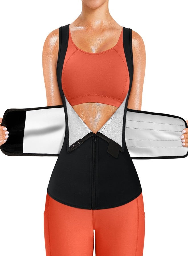 TrainingGirl بدلة ساونا رياضية نسائية من TrainingGirl، مشدّ للخصر، سترة أثقال، قميص تنحيف الجسم - Image 1