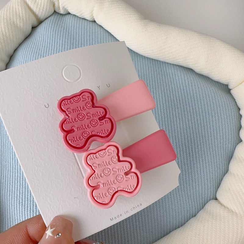 Generic Pink Dopamine Kids Hair Clips Cute ButterflyGirl series-bear body (with cardboard opp bag) Girl series-bear body (with cardboard opp bag)