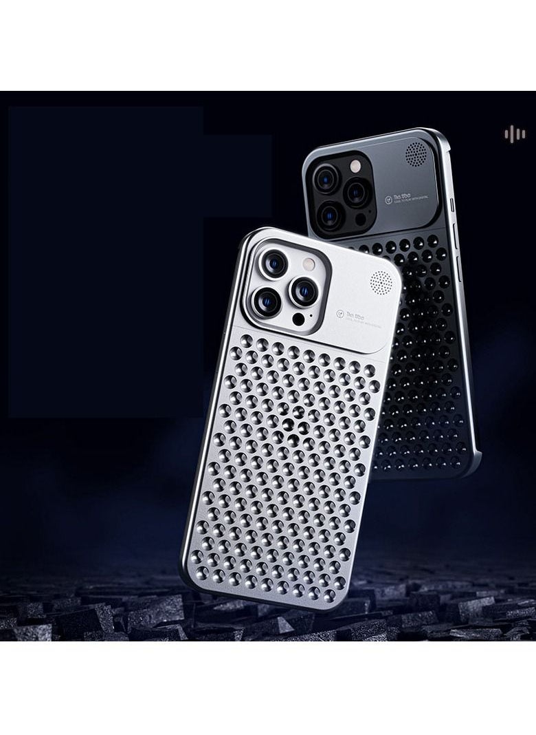 Generic - Phone case with aromatherapy, metal border phone case, fast heat dissipation, mesh breathable phone case, drop and shockproof, suitable for Apple iPhone 14 Pro Max/14Pro/14Plus/14 - Image 1