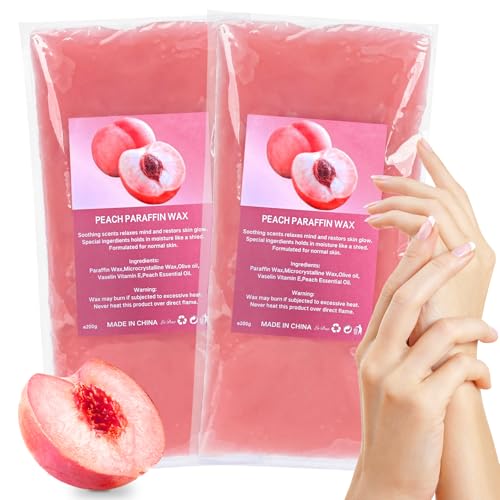 MAQIHAN Paraffin Wax for Hand and Feet 2 Pack Paraffin Wax Refills Peach Scented for Dry Skin Hydration Nourish Suitable Salon Home Foot Spa And Hand Spa - Image 1