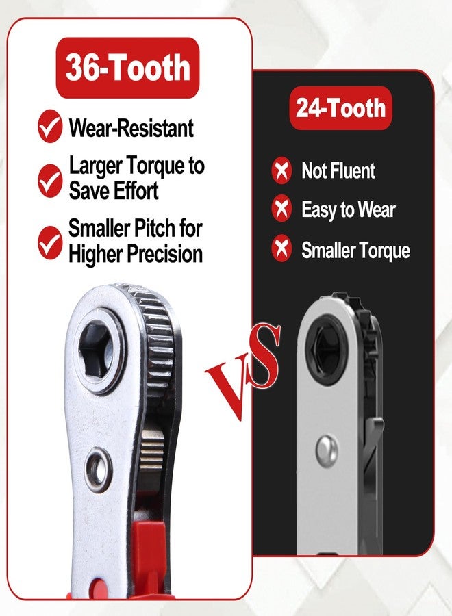 مجموعة مفكات براغي LEONTOOL ذات السقاطة بزاوية قائمة، مكونة من 17 قطعة، مفكات براغي بزاوية 90 درجة للمساحات الضيقة، مجموعة مفكات براغي صغيرة قابلة للعكس، 36 سنًا، مع رؤوس ومقابس فيليبس/بوزيدريف/مشقوقة/توركس 1/4 بوصة - Image 3