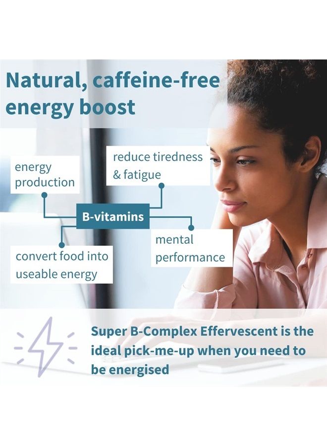 Super B-Complex Liquid B-Vitamin Effervescent Drink, Methylated, Fast Action Energy Supplement, Caffeine-Free, Sugar-Free, Orange Flavor, Vegan, 20 Effervescent Tablets, by Igennus