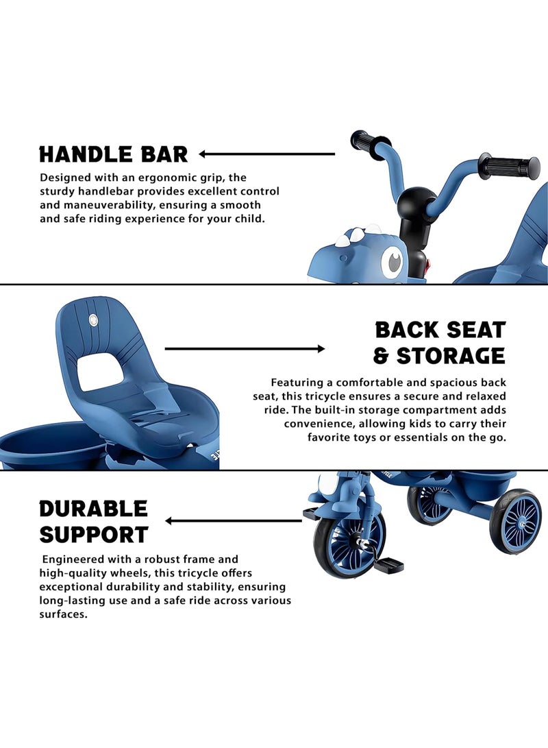 DubaiGallery Baby Tricycle for Kids, Smart Plug n Play Kids Cycle with Music, Light, High backrest & Rear Storage Baskets | Kids Tricycle | Baby Cycle for Kids 2 to 5 Years Boy Girl - Image 5