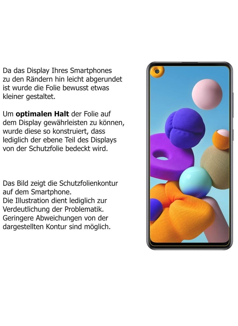 Raxoom Samsung Galaxy A21s Screen Protector Glass Full Glue Tempered Glass Screen Guard Anti Explosion 2.5D - Image 5