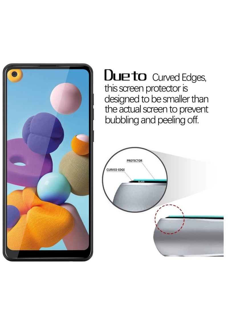 Raxoom Samsung Galaxy A21s Screen Protector Glass Full Glue Tempered Glass Screen Guard Anti Explosion 2.5D - Image 2