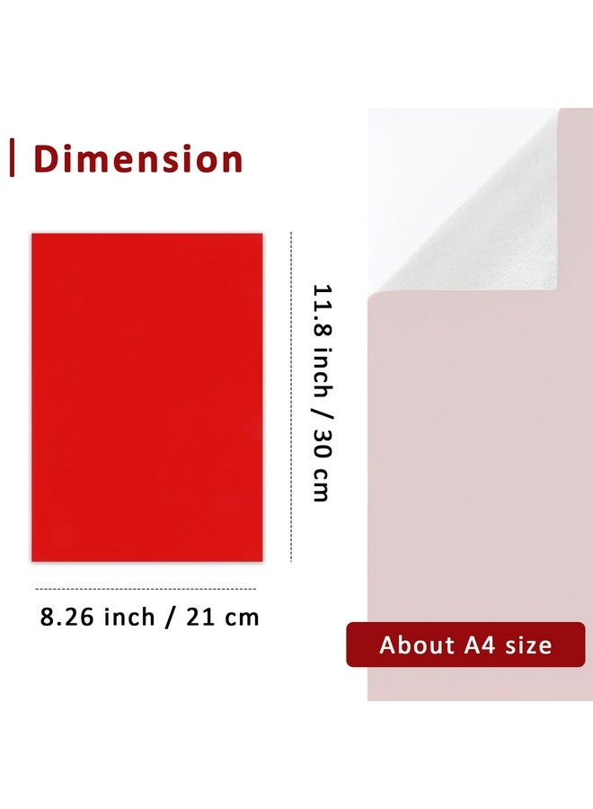 Caydo 12 Pieces Red Self Adhesive Felt Sheets Soft Velvet Felt Sheets With Adhesive Backing For Art And Crafts Making Jewelry Box And Drawer Liner (A4 Size) - Image 2